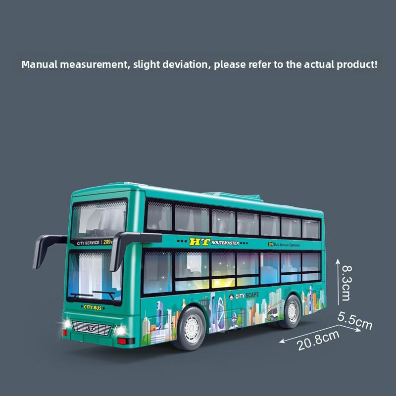 Double Decker Bus With Door Opening Inertia Toy With Lighting And Function Sound