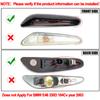 2xFor BMW E81 E82 E87 E88 E90 E91 E92 E93 E60 E61 E83 E84 1 3 5 Series X1 X3 06-11 Side Marker Light Turn Signal Lamp Clear LensTurn Signal 2