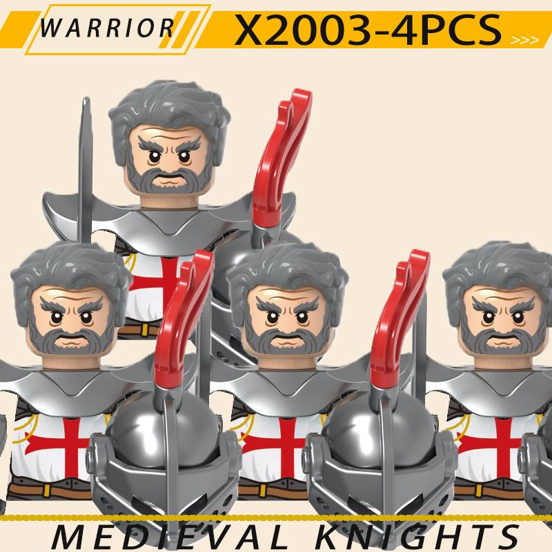Medieval Military Jerusalem Tripoli Knight Building Blocks Castle Lionheart Hospital Teutonic Soldier Figures Warrior Bricks Toy
