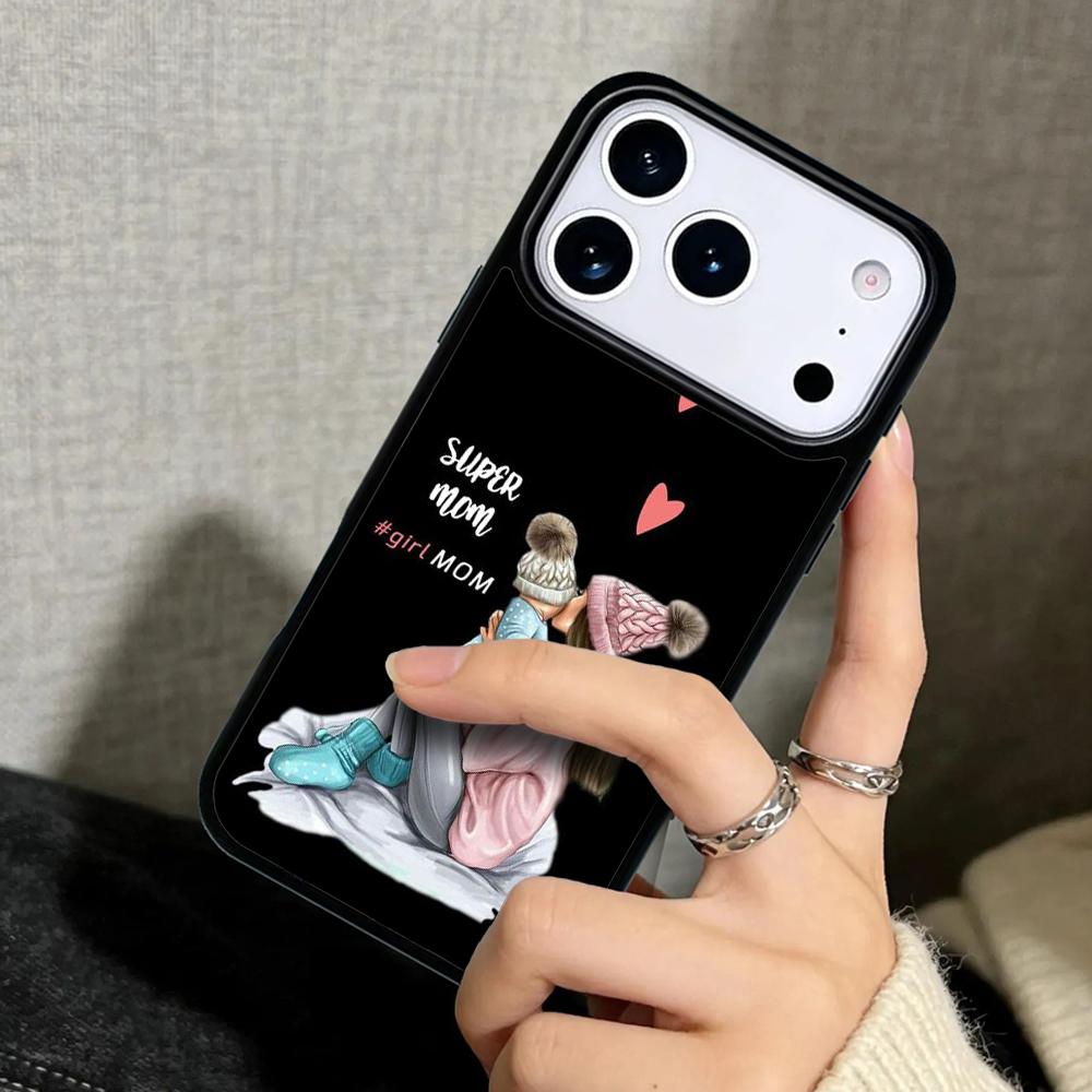 Capa Case for iPhone 17 Air 16 Pro Max 15 Plus 11 13 Mini 14 12 Back Phone Cover Super Mom Baby Girl Boy