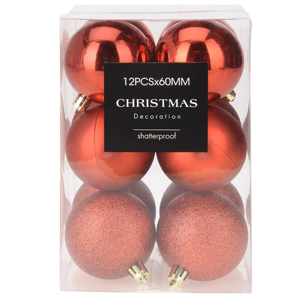 Shatterproof Christmas baubles red 5 cm 16 pcs.