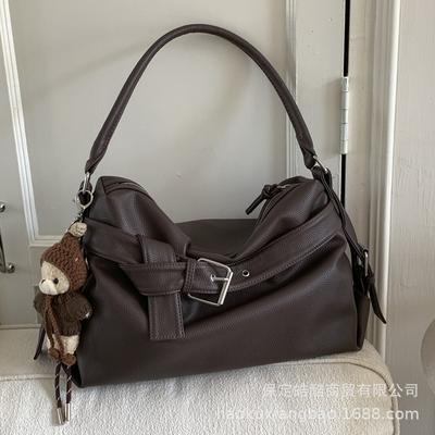 Casual Temperament Large Capacity Tote Bag 2025 Versatile Women's High Sense Retro Korean Version Ins Shoulder Messenger Bag