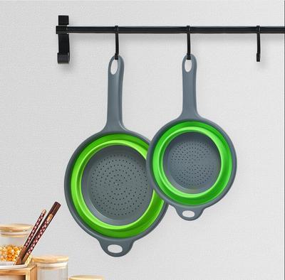 Passoire Pliable en Silicone avec Poignée Passoire de Cuisine Pliante Panier de Déshydratation pour Pâtes Légumes Fruits
