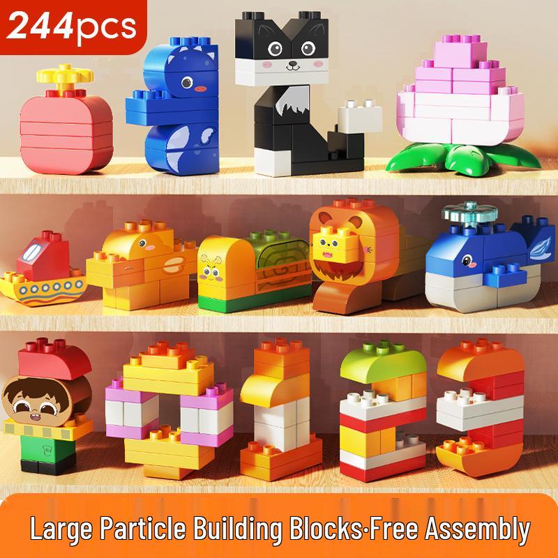 

Feile Big Bricks Educational Toys: Cute Animal Building Set for Kids Ages 3-6