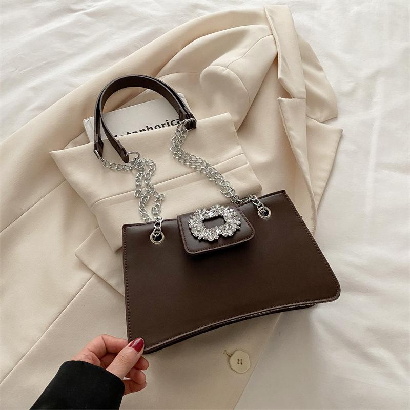 Korean Version Diamond-encrusted Bag Women's Summer 2025 New Trendy Fashion Niche Underarm Bag Versatile Chain Shoulder Messenger Bag