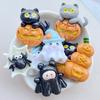 6Pcs New Cute Resin Cartoon Halloween Spiders, Pumpkins, Cats Series Flat Back Parts Embellishments For Hair Bows Accessories