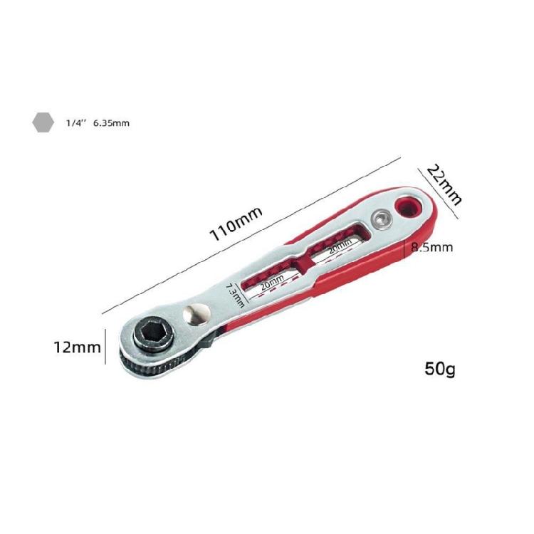 Mini Ratchet Spanner 36 Teeth AntiSlip Grooves Ratchet Screwdriver Durability Carbon Steel For Tight Engine Space