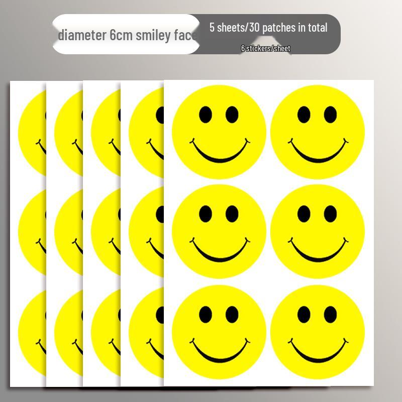 Smiling Face Rewards Stickers: Self-Adhesive Praise Labels for Kindergarten & Elementary Students