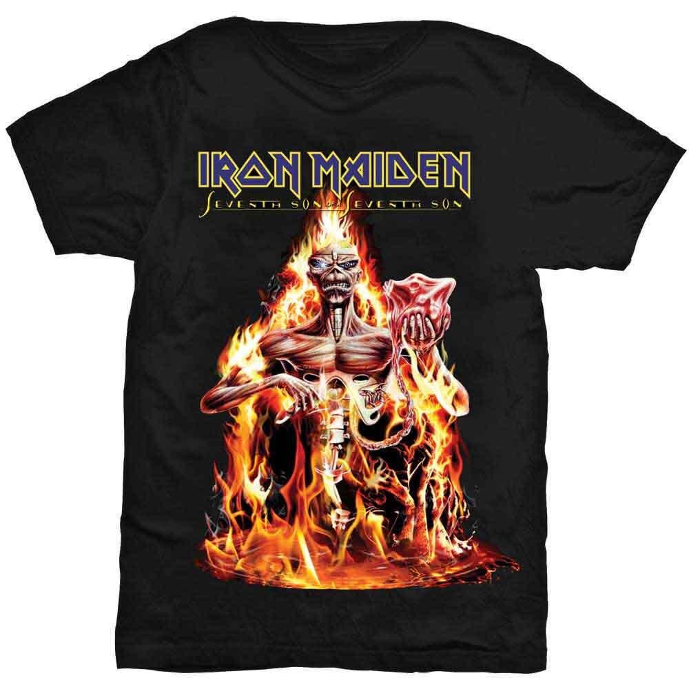 Iron Maiden  Seventh Son Fire  Black T shirt - NEW Unisex T-Shirt XL