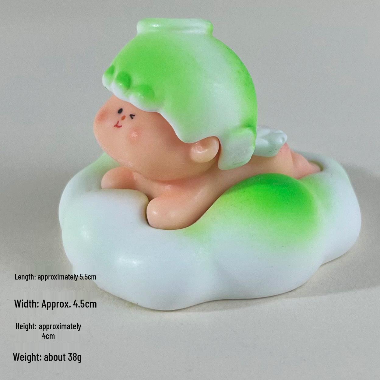Lilith Cartoon Cloud Angel Baby Figure: Trendy Resin Desktop Ornament Doll for Decompression зелёный