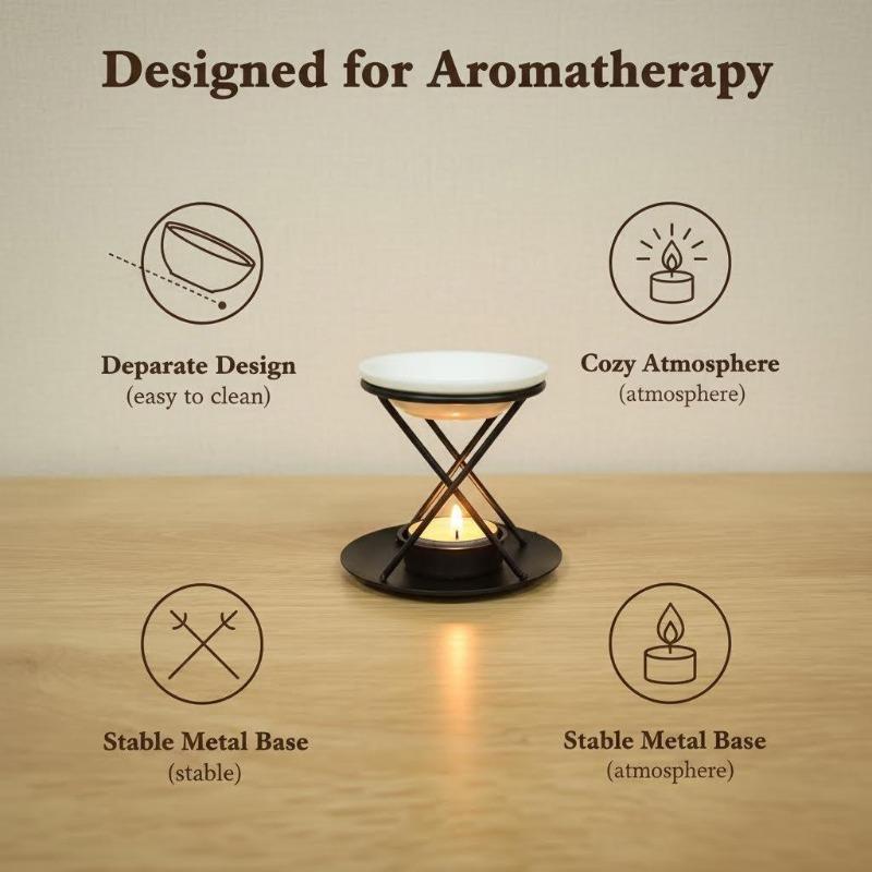 Creative Aromatherapy Stove Wrought Iron Essential Oil Stove Iron Frame Candlestick Retro Home Aromatherapy Lamp Ornament