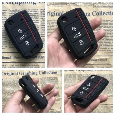 Coque en silicone pour clé à 3 boutons pour VW GOLF 7 MK7 SKODA SEAT 2014 2015 2016 FOB HULL OCTAVIA COMBI LEON IBIZA CUPTRA