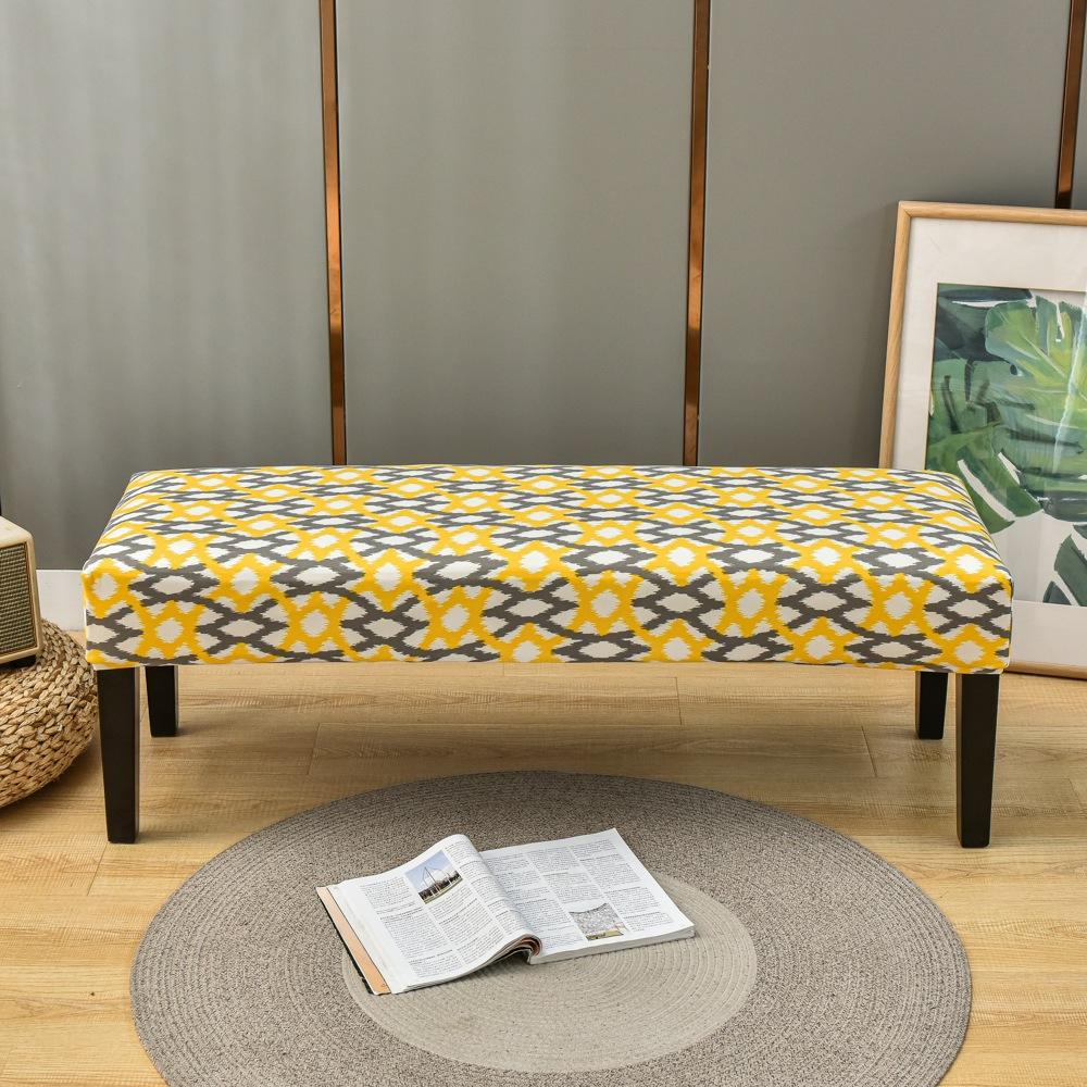 Bench Cover Stretch Spandex Piano Stool Cover Long Ottoman Cover Solid Color Changing Shoes Chair Slipcover Home Decor
