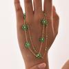 Vnox Green Stones Flower Charms Necklaces, Women Chain Necklaces, Vintage Beads Necklaces Collar, Autumn Winter Jewelry