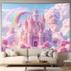 1pc Glam Style Fantasy Rainbow Castle Tapestry, Polyester Hanging Wall Decor for Living Room, Bedroom, Office, Party - No Electr