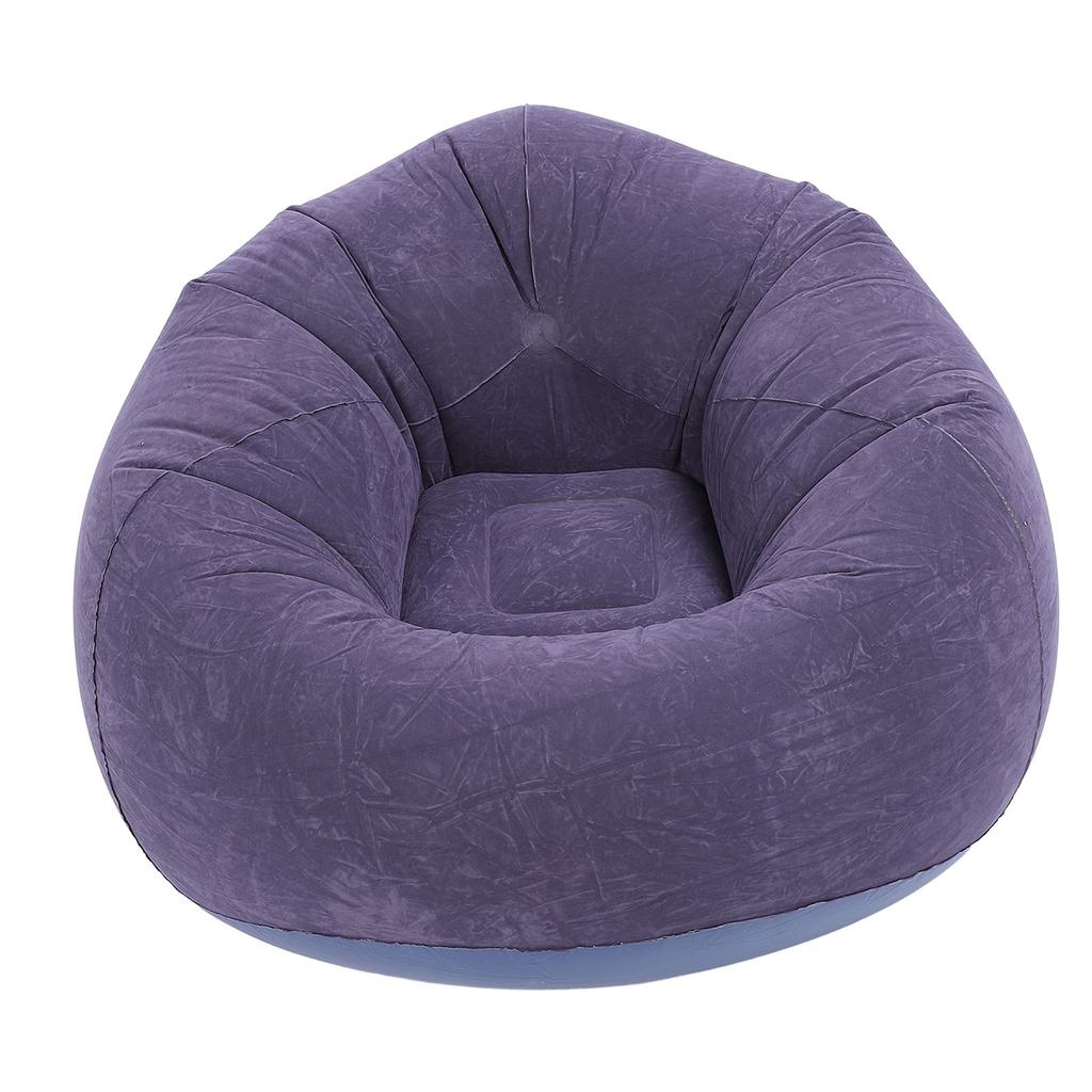 Inflatable Lounge Chair Flocking PVC Portable Folding Blow Up Sofa for Living Room Bedroom Balcony