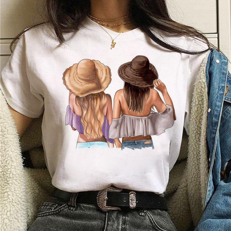 Summer Urban Girl Fashion Letter Print Simple Pure Cotton Loose Round Neck T-Shirts Women’s