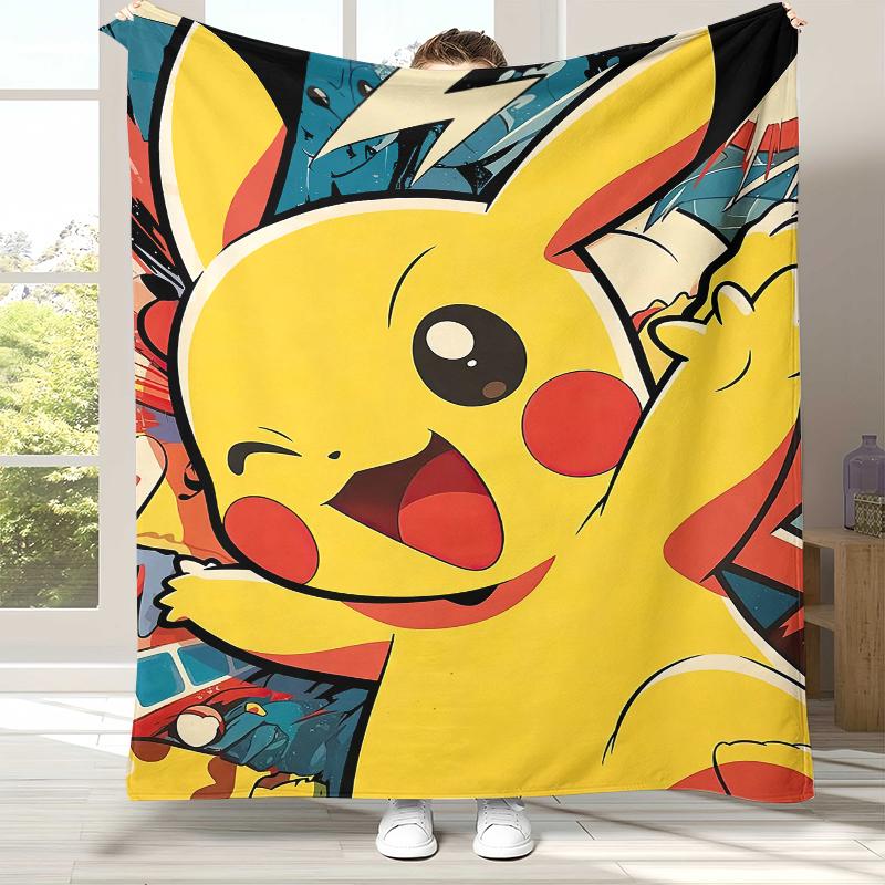 6 Style Pikachu Pokemon Flannel Blanket,Ultra Soft Warm Plush Throw for Home Bedroom Bed Sofa Cover Office Camping Picnic Gift