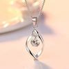 Silver Plated Twisted Open Teardrop Pendant Necklace, Floating Round CZ Box Chain Necklace for Women