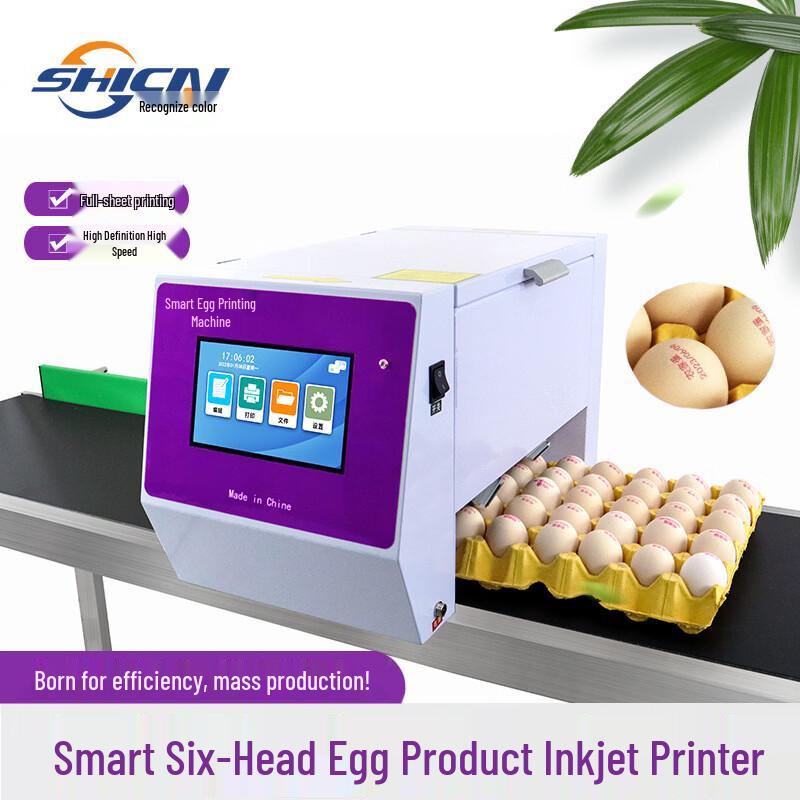 

Six-Head High-Speed Egg Inkjet Printer CN plug (adapter included)