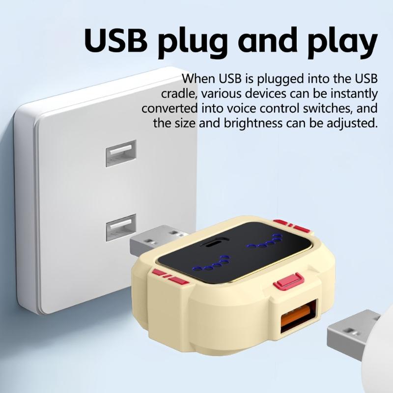 English Voice Command USB Control Switcher For 5V 2A Fan Lamp Humidifiers With Automatic Speed Dimming Functionality