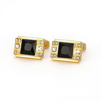 Men's Gold Plated Cufflinks with Brushed Finish