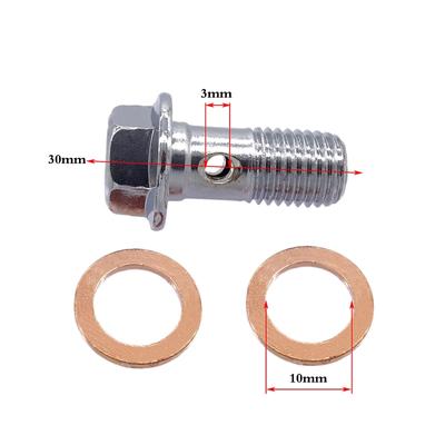 1 set universale per moto M10 X 1,25 mm acciaio inossidabile bulloni banjo pinza freno viti in acciaio cromato