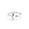 Whale Tail Silver Plated Ring Fashion Women Mermaid Tail Rings for Girls Silver Color Mermaid Tear Jewelry Femme Wholesale