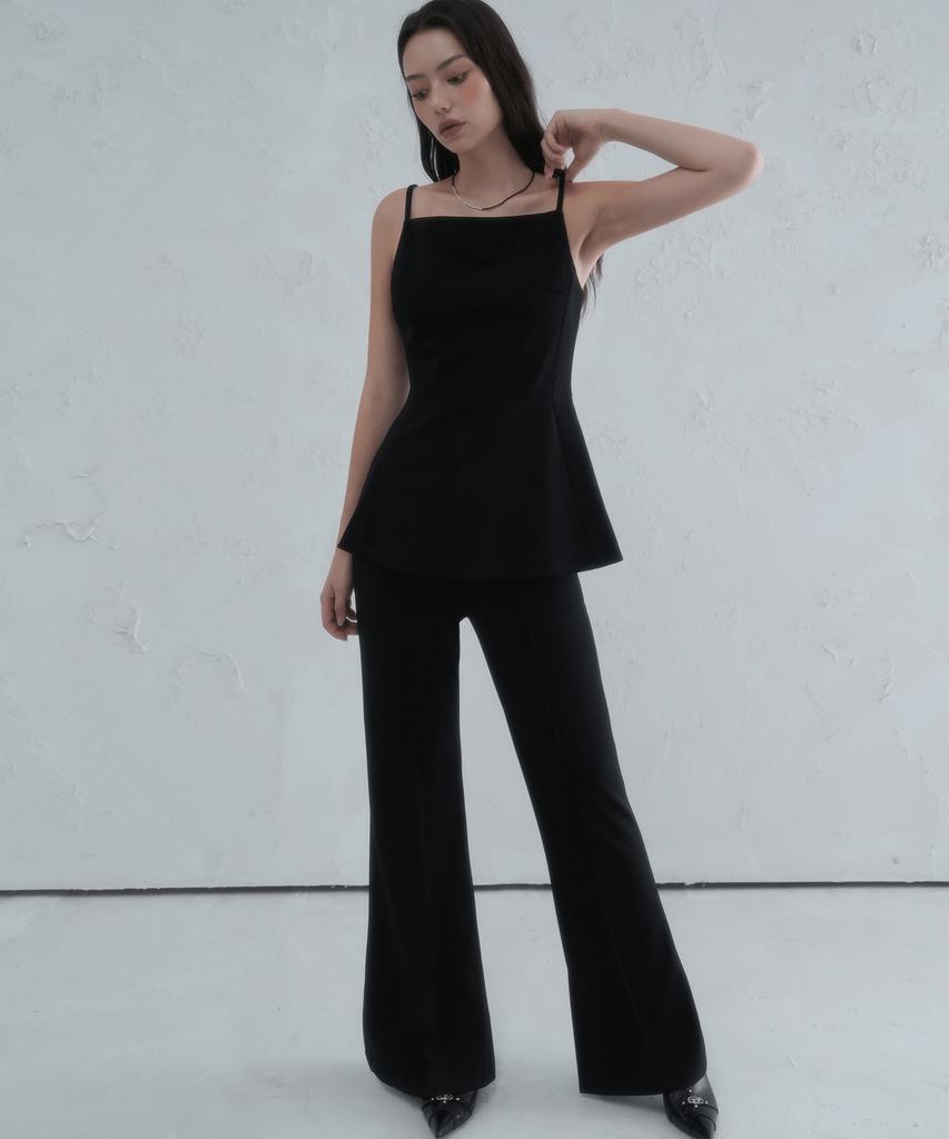 VIVACIOUS Par Pintuck Bootscut Slacks Black