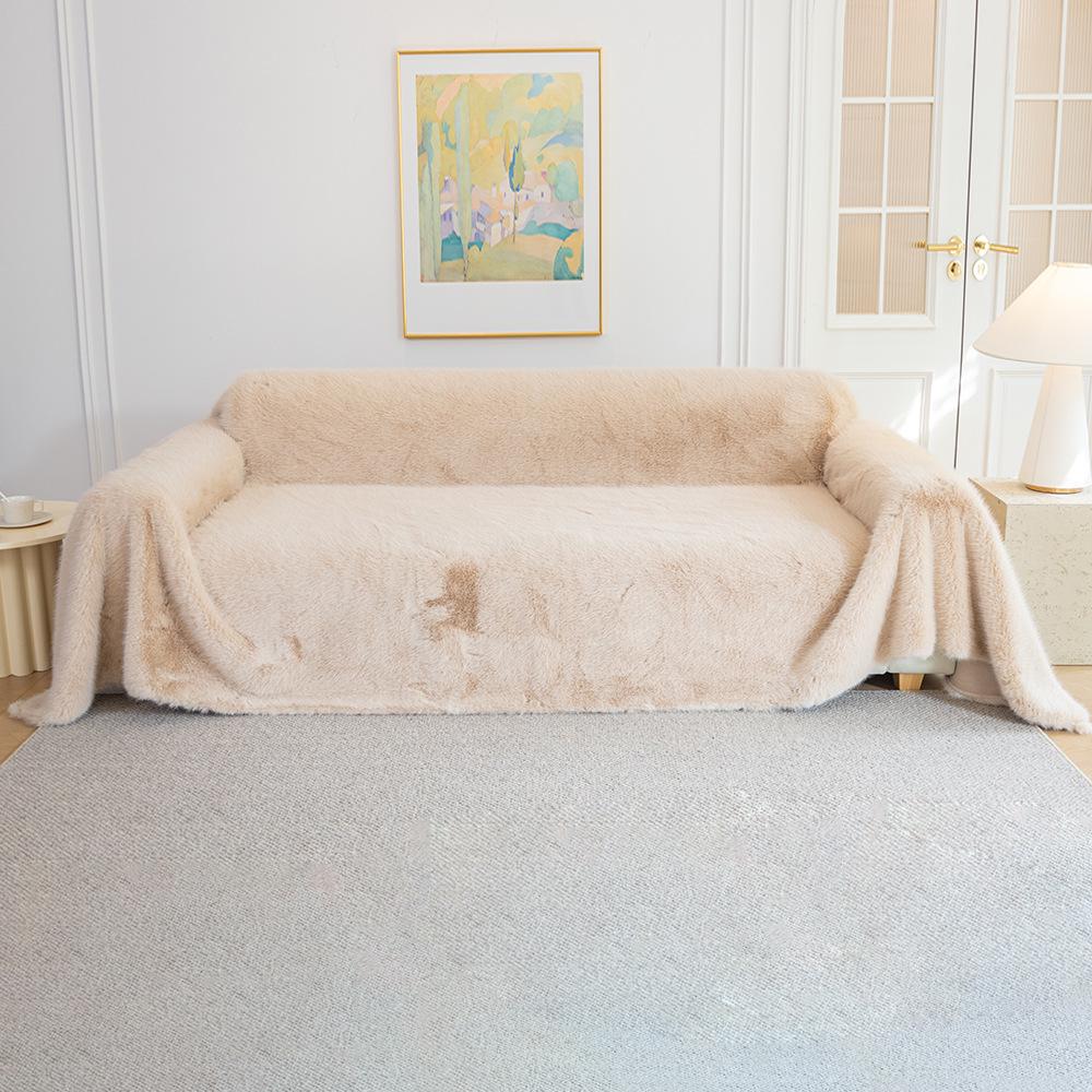 French Sofa Towel Mink Velvet Thickened Sofa Cover Cloth Universal High-end Plush Winter Blanket