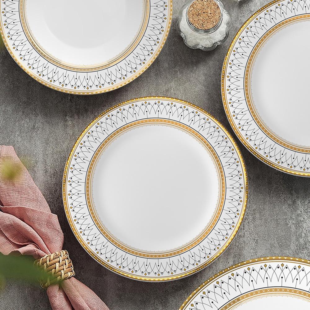 Πιάτο Δείπνου Δυτικού Στυλ από Bone China Απλό Ελαφριά Πολυτέλεια Υψηλής Αίσθησης el Πιάτο Σερβιρίσματος για Γαμήλιο Δείπνο Στέικ Σαλάτα Οικιακά Πιάτα Επιτραπέζια Σκεύη