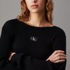 Calvin Klein Jeans Casual Round Neck Letter Logo Long Sleeve Knit Sweater Women tops Black J20J223611-BEH