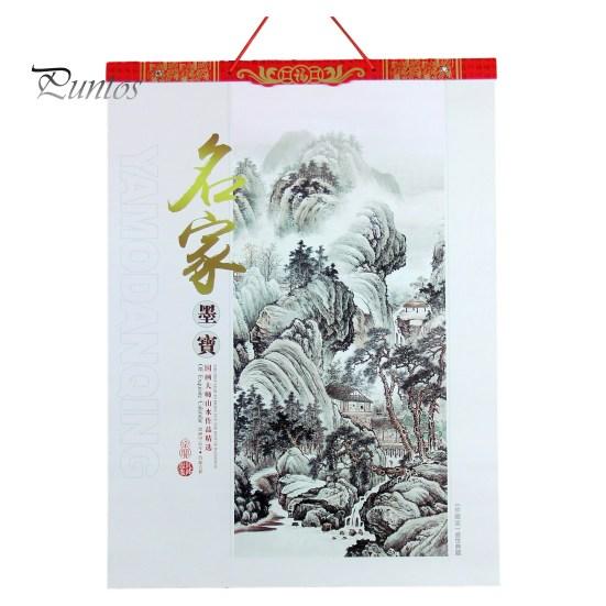 2024 Year of the Dragon Wall Calendar Dobbeltmånedersvisningskalender med velsignelsesbokstaver Lett hengende kalender