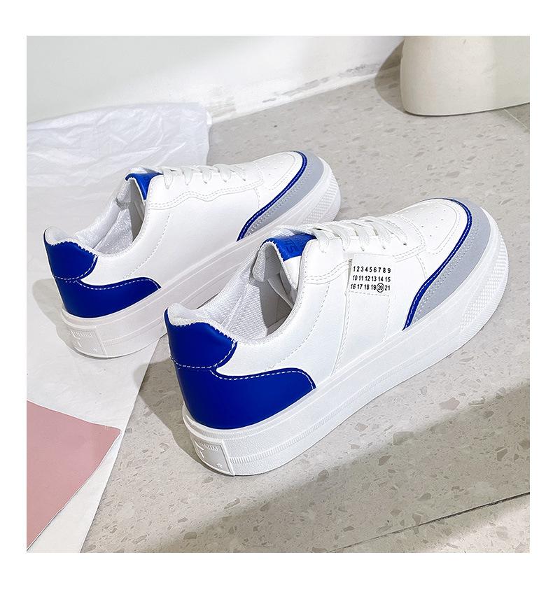Big head single shoes women's tide street shooting color matching muffin sole white shoes round head board shoes lazy one pedal