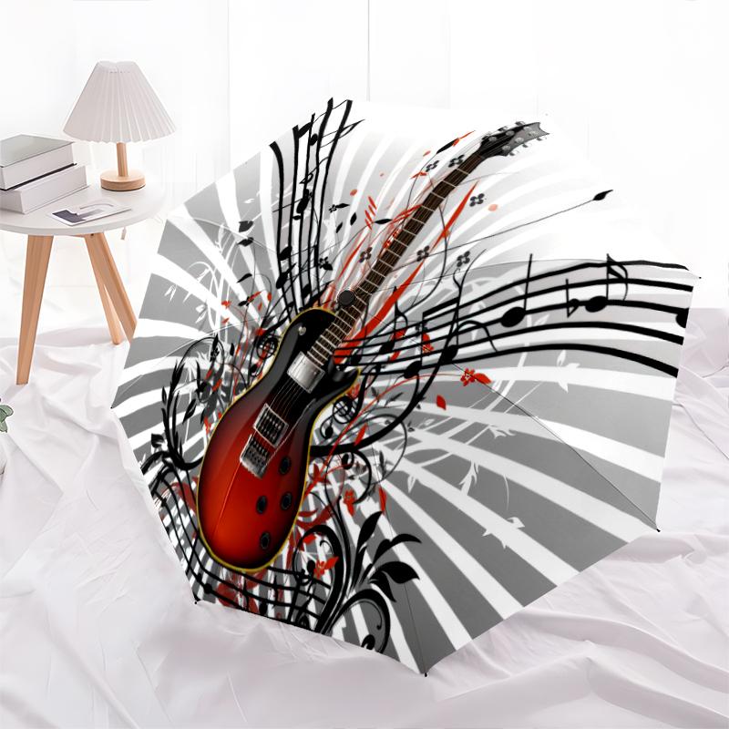 1PC electric guitar Umbrella Portable Folding Umbrella Iron Frame Hole Bone Structure Outdoor Home Umbrella A15