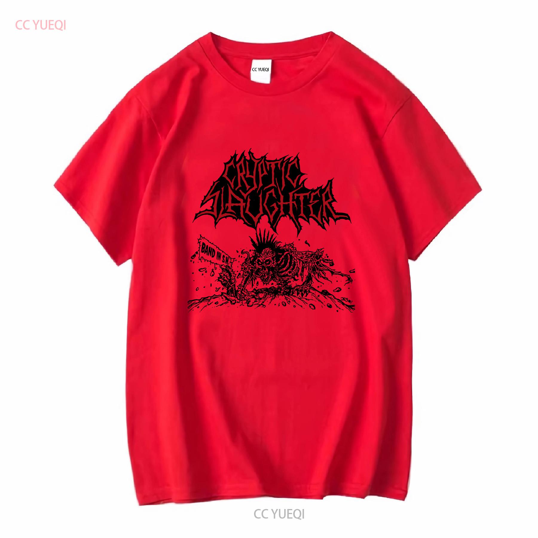 

CRYPTIC SLAUGHTER BAND Cotton White Size S to 5XL T Shirt AG1217 long sleeves vintage Washed Versatile Breathable homme Casual S