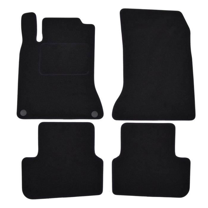 Tapis de Sol Noir Velours - J&amp;J AUTOMOTIVE - Mercedes GLA X156 - Sur Mesure - Antidérapant - Imperméable