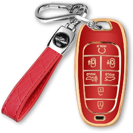 For Hyundai Key fob Cover Fit for 7 Buttons Hyundai Sonata Santa fe Tucson TPU Key Fob Case Protector