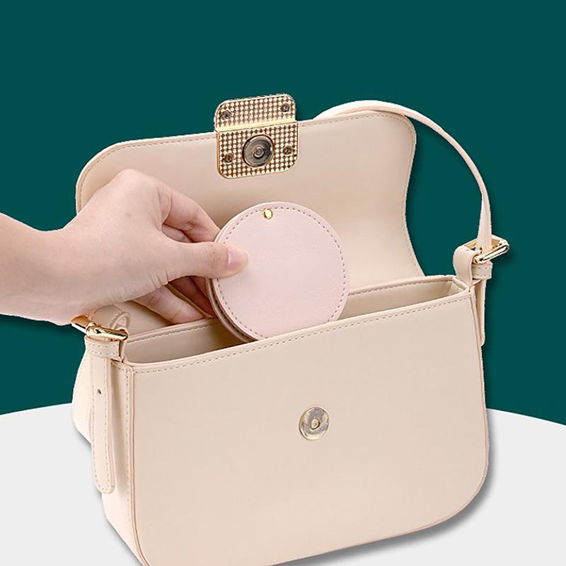 Compact Mirrors Unbreakable Stainless Steel Mirror With Pu Leather Sleeve Mini Portable Makeup Mirror For Purse Pocket Travel