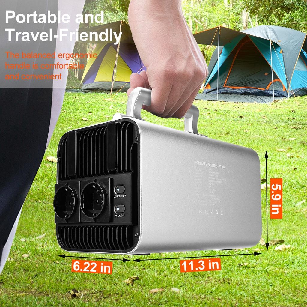 Generator portabil 220V 600W Încărcător de baterie Alimentare solară Baterie externă de camping Stație invertor Alimentare de urgență pentru exterior