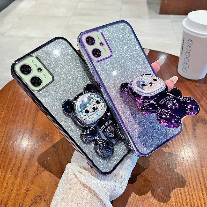 Candy Bear Stand Phone Case For MOTOROLA Moto G14 G24 G54 G84 G82 5G G72 G62 G52 G42 G32 G31 G22 G71S G73 G53 G23 G13 Soft Cover