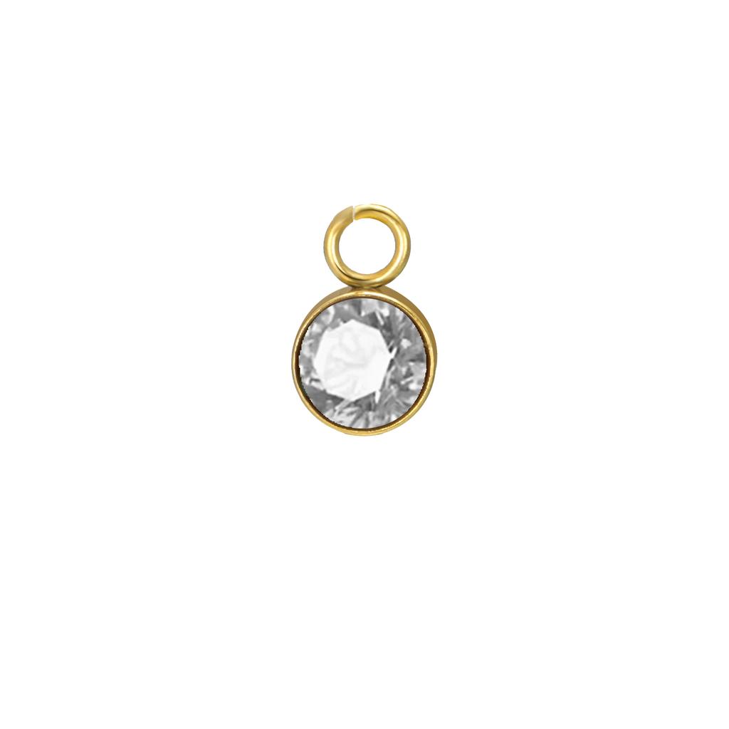 5 pcs/lot 5mm Colorful Crystal Birth Month Stone Charms Stainless Steel Pendant For Necklace Bracelet Making Birthday Jewelry