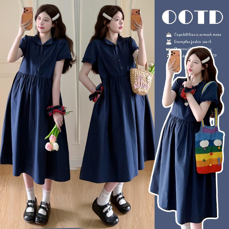 Reversible Doll Collar Maternity Dress - Summer 2026 M