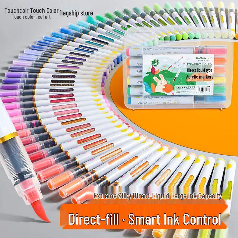 Touchcolor Direct Liquid Soft-Tip Acrylic Marker Pens