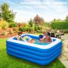 [Neu für 2025] Großer 4-lagiger aufblasbarer Pool für den Heimgebrauch, ideal für den Innenbereich/Dachgarten/Veranda/Garten/Außenbereich, PVC-Material, luftdicht, doppellagig