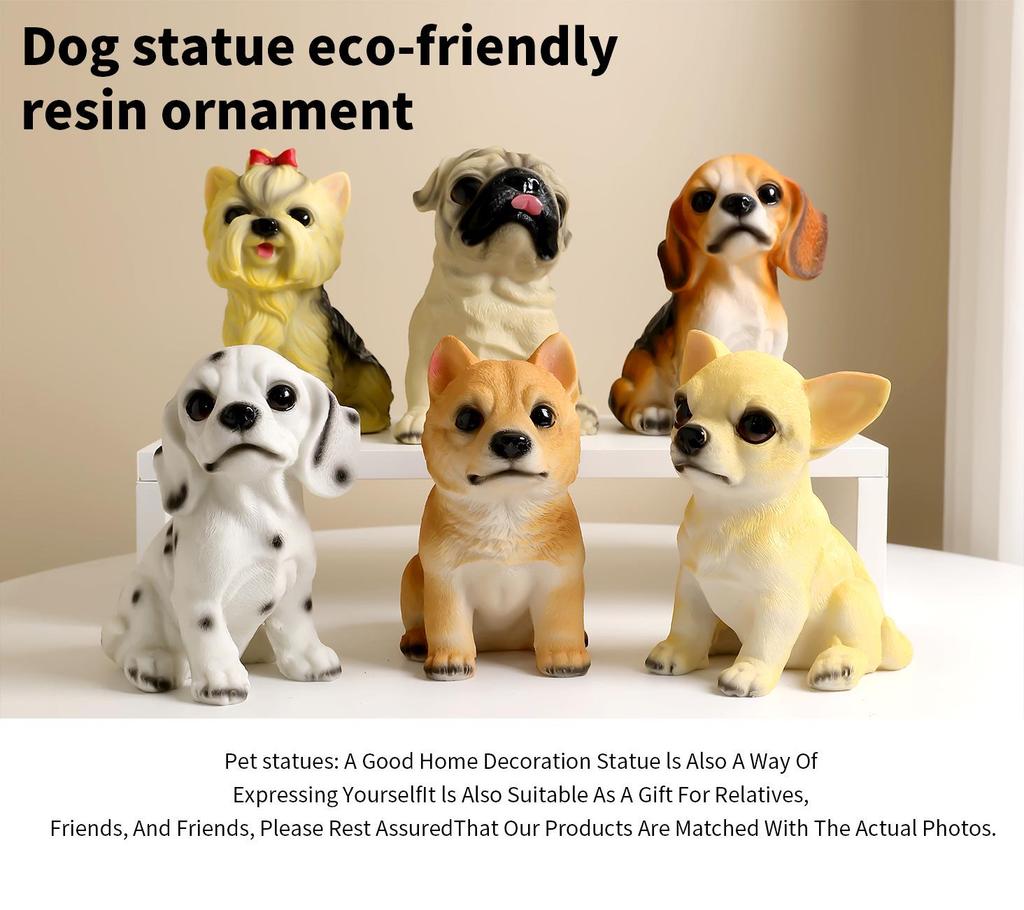Resin Dog Figurine Basket - Home Decoration Ornament (Poodle, Myna, Bulldog)