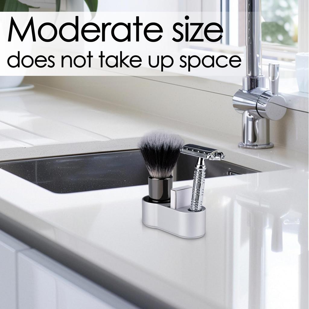 Linkidea Aluminum Shaving Razor Stand Brush Blade Organizer for Merkur and Vikings Blade the Chieftain Men's Holder, 0.5" (14mm) Diameter, & MK-34C,