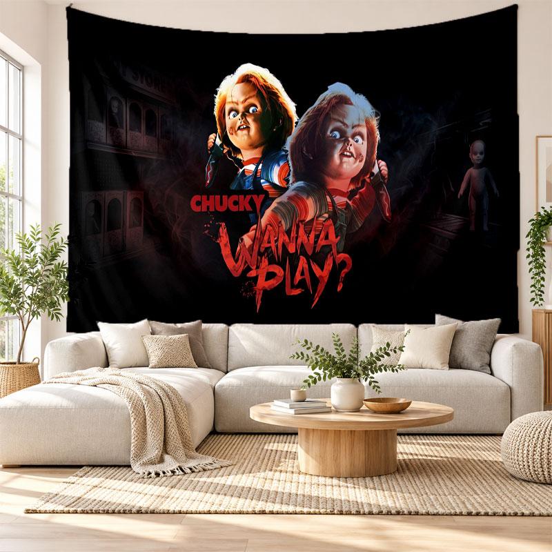 Child's Play Chucky Tiffany Wall Tapestry Home Decor Hanging Cloth Art Background Tapestry for Bedroom