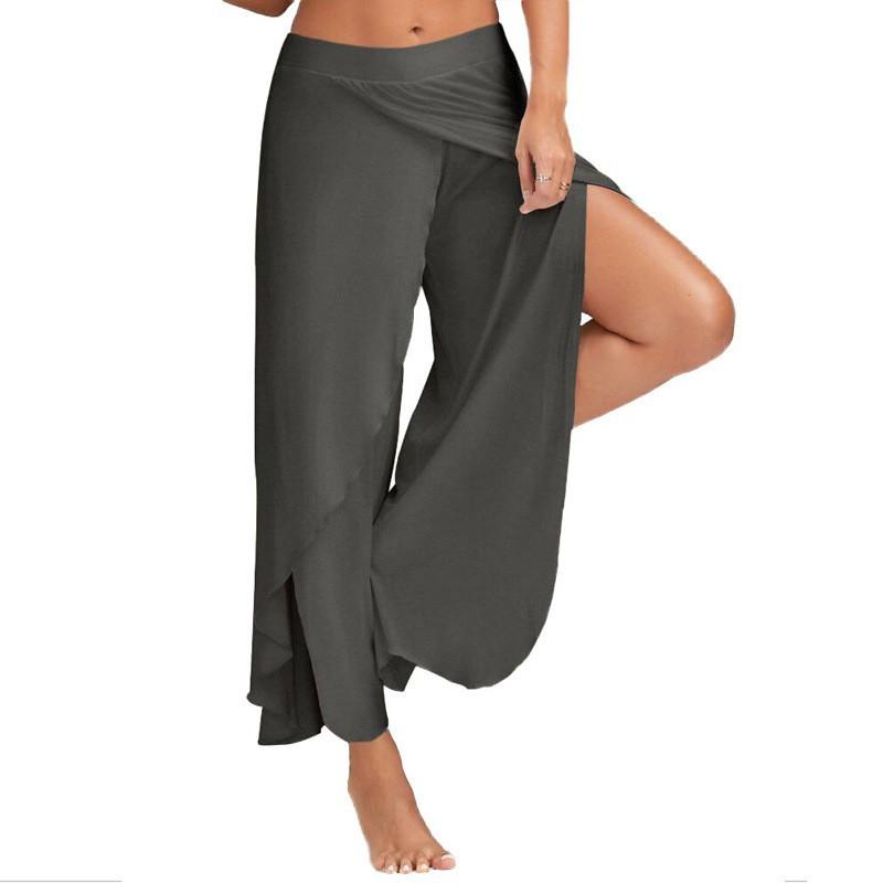 Plus Size Chiffon Palazzo Pants with Wide Leg Flare for Yoga and Casual Wear In 10 Colors