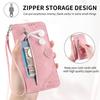 For Oppo Reno12 F 5G Zipper Wallet Case with Strap Flower Imprint PU Leather Phone Cover